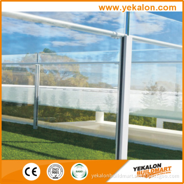 Manufacturer terrace semi frameless alunimium glass side mount railing